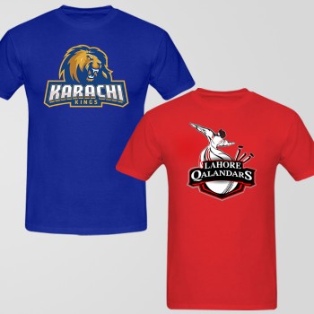 Pakistan Super League (PSL) Team T-Shirt Bundle: Karachi Kings + Lahore Qalandars